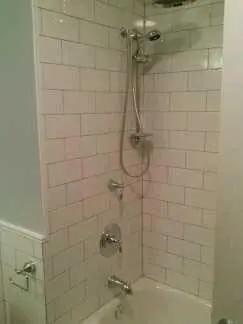 Bath remodel with subway tile shower in Federal Hill Baltimore