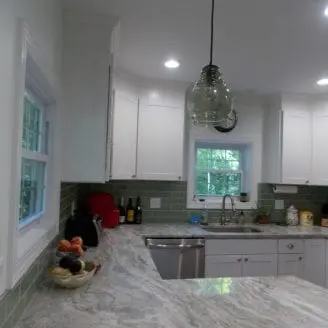 White Kitchen remodeling with Brown fantasy Granite in Mt Washington MD 4
