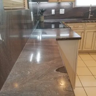 Kitchen remodel with granite counter top and back splash in Baltimore MD