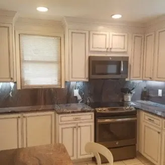 White cabinets remodel with glazed finish in Dundalk
