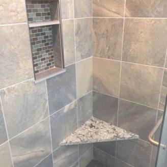 shower tiling installation