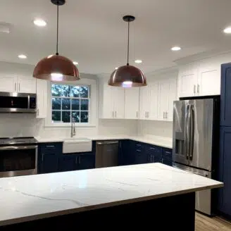 Blue cabinets kitchen remodeling baltimore