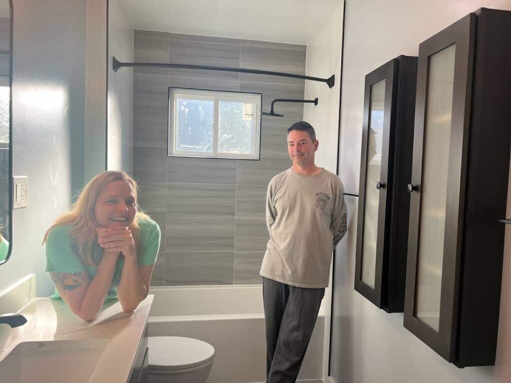 Bathroom remodeling happy clients